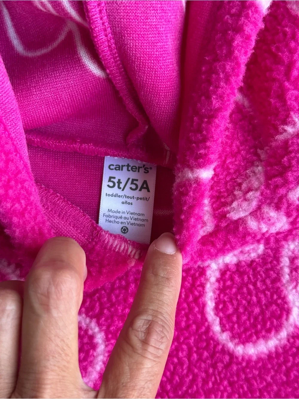 Carter's Hot Pink Floral Fleece Hoodie